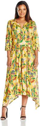 Melissa McCarthy Women's Plus Size Flutter Sleeve Maxi Dress