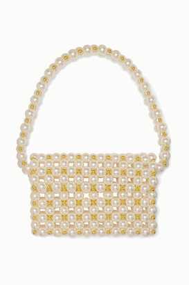 Vanina Reveries Faux Pearl And Gold-tone Beaded Shoulder Bag