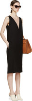 Thumbnail for your product : Lanvin Black & Dusty Pink Silk Crepe Shift Dress