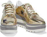 Thumbnail for your product : Stella McCartney Sneak-elyse Appliqued Metallic Faux Cracked-leather Platform Sneakers