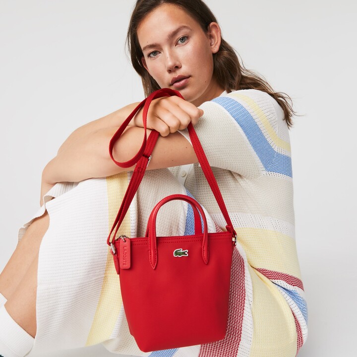 Lacoste Red Mini Satchel Bag Lacoste Concept Petit PiquÃ© Zip Tote