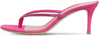 Gianvito Rossi 70mm Embellished Suede Thong Sandals