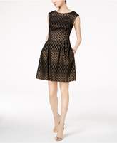 Thumbnail for your product : Vince Camuto Metallic-Print Fit and Flare Dress