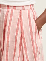 Thumbnail for your product : Three Graces London Kilman Striped Linen-blend Shorts - Pink Stripe