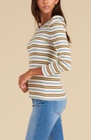 Thumbnail for your product : Veronica Beard Britney Stripe Long Puff Sleeve Stretch Cotton Top