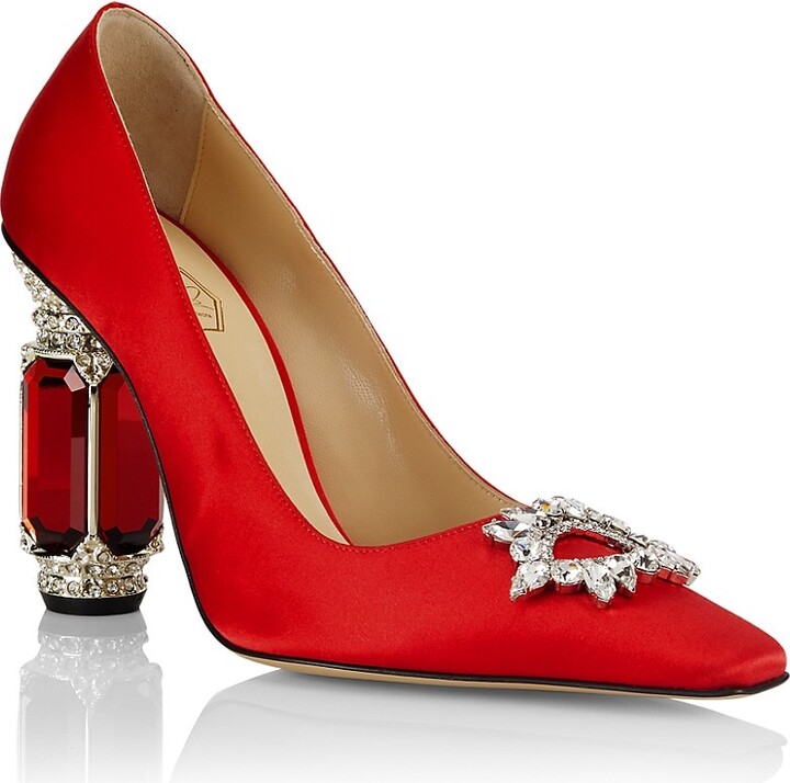 Nalebe Aurum Satin Crystal-Embellished Pumps - ShopStyle Heels