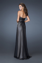 Thumbnail for your product : La Femme 18594 Side Beaded Strapless Chiffon Gown