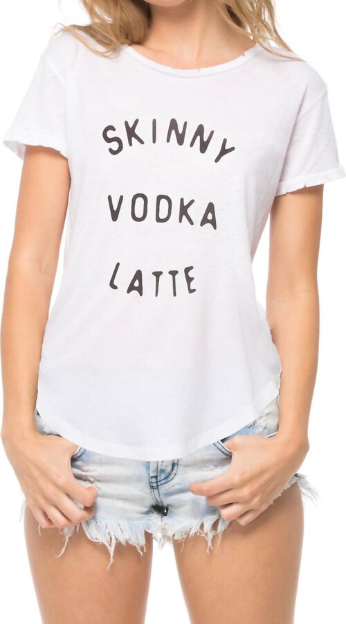 South Parade Skinny Vodka Latte Valerie V-Neck Tee In White