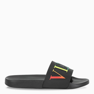 Valentino Black/multicolour rubber slippers