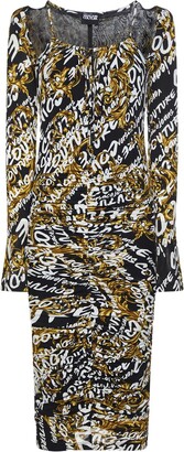 Versace Jeans Couture Logo Brush Couture Midi Dress