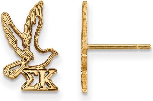 Black Bow Jewelry Co. BlackBowJewelry14kYellowGoldPlatedSterlingSilverSigmaKappaGreekLifeMascotExtraSmallStudEarrings