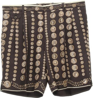 Dolce & Gabbana Men's Silk Shorts with Coin Print