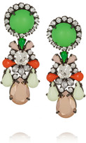 Thumbnail for your product : Shourouk Marguerite gunmetal-tone painted crystal earrings