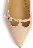 Thumbnail for your product : Ferragamo Patty Leather Point-Toe Ballet Flats