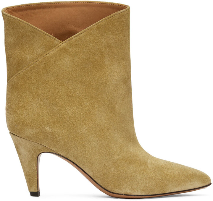 beige suede booties