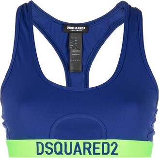 DSQUARED2 Logo-Underband Sports Crop Top