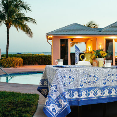 Block Print Cotton Floral Paisley Tablecloth Collection