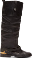 Thumbnail for your product : Golden Goose Black Leather Knee-High Charlye Boots