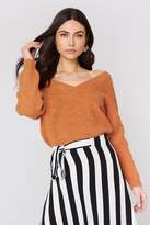 Thumbnail for your product : NA-KD Off Shoulder V Knitted Sweater