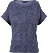 Thumbnail for your product : New Look Teens Blue Abstract Print Open Shoulder Top