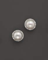 Thumbnail for your product : Bloomingdale's Cultured Freshwater Pearl and Diamond Earrings in 18K White Gold, 8mm