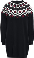 Thumbnail for your product : Valentino Sequin-embellished Embroidered Wool And Cashmere-blend Mini Dress