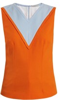 Thumbnail for your product : Emilia Wickstead Iggy Contrast-panel Crepe Top - Orange