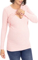 Thumbnail for your product : Angel Maternity Stripe Maternity/Nursing Top