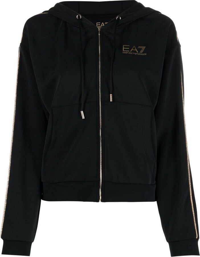 EA7 Emporio Armani Women's Black Sweatshirts & Hoodies | ShopStyle