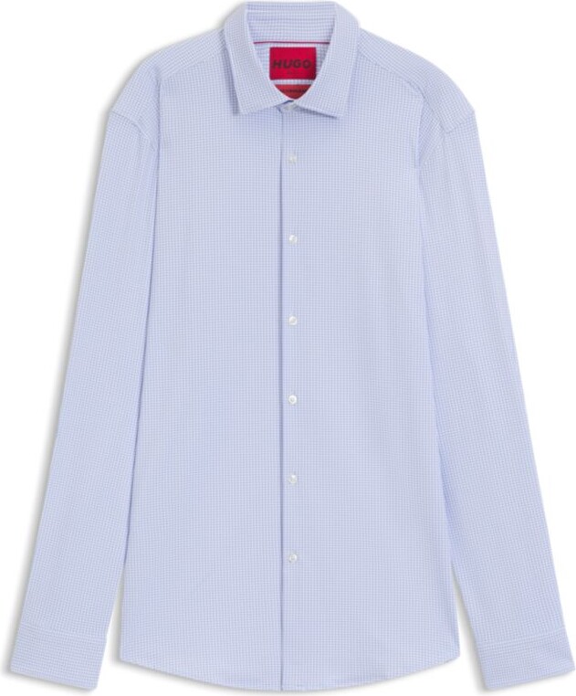 HUGO BOSS Slim-fit shirt in printed performance-stretch jersey
