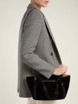 Thumbnail for your product : Stella McCartney Falabella Mini Velvet Reversible Cross Body Bag - Womens - Black