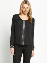 Thumbnail for your product : Savoir Graded Embellished Pleat Front Blouse
