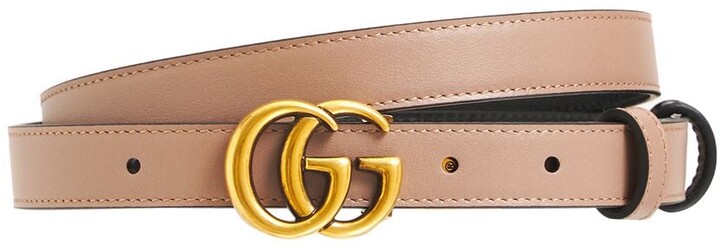 Luisaviaroma Women Accessories Belts Gg Marmont Reversible Thin Leather Belt 