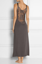 Thumbnail for your product : La Perla Pizzo lace-paneled stretch modal-blend nightdress
