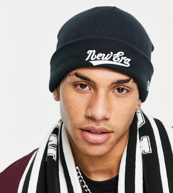 New Era mini fisherman beanie in navy exclusive at ASOS