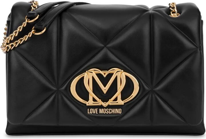 Love Moschino Logo-Plaque Quilted Cross Body Bag