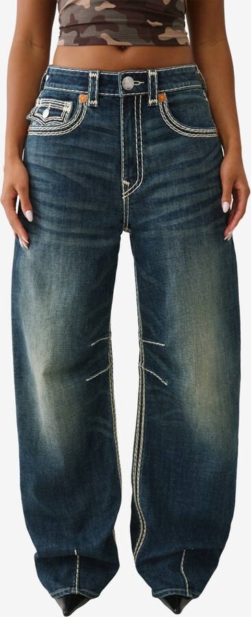 True Religion Women's Bailey Barrel Super Qt Flap Jeans