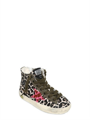 Golden Goose Deluxe Brand 31853 Francy Leopard Canvas High Top Sneakers