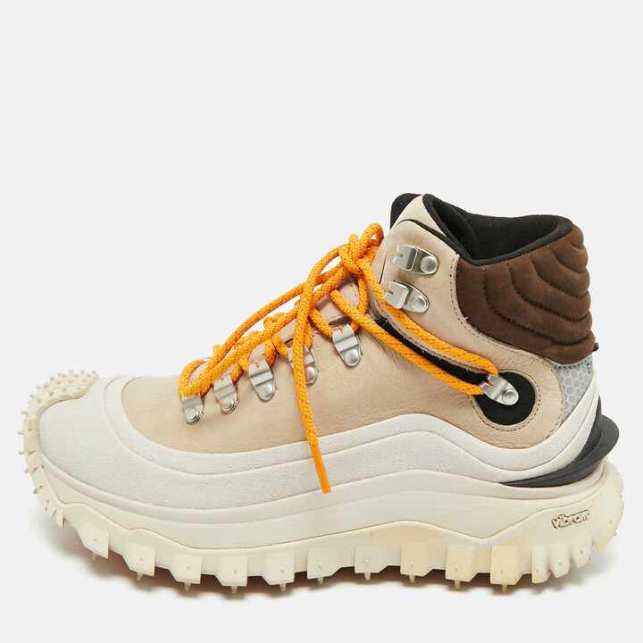 Moncler Multicolor Nubuck Leather and Suede Trailgrip GTX Sneakers Size 38
