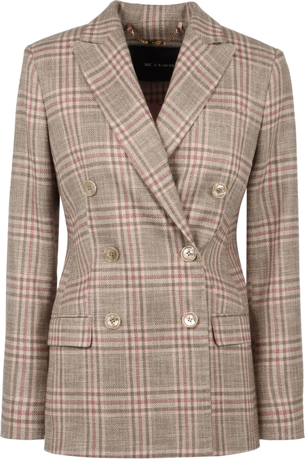 Kiton Prince of Wales checkered blazer