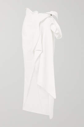 Maticevski Ephemeral Asymmetric Gathered Cady Maxi Skirt - White