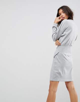 ASOS Design Knitted Dress With Batwing And Ring Detail