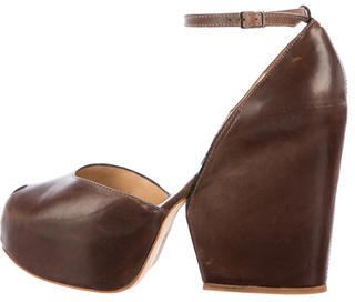 Maison Margiela Leather Platform Sandals w/ Tags
