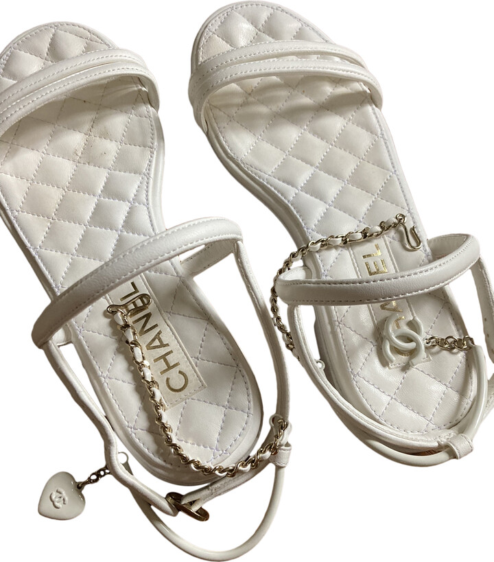 Chanel Dad Sandals leather mules - ShopStyle