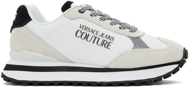 Versace Jeans Couture White & Beige Spyke Sneakers - ShopStyle