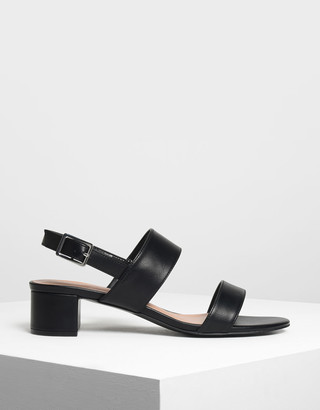 Charles & Keith Classic Double Strap Heeled Sandals
