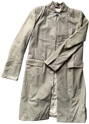 Emporio Armani Grey Leather Coat for Women