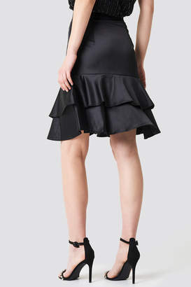 Na Kd Party Shiny Frill Skirt Black
