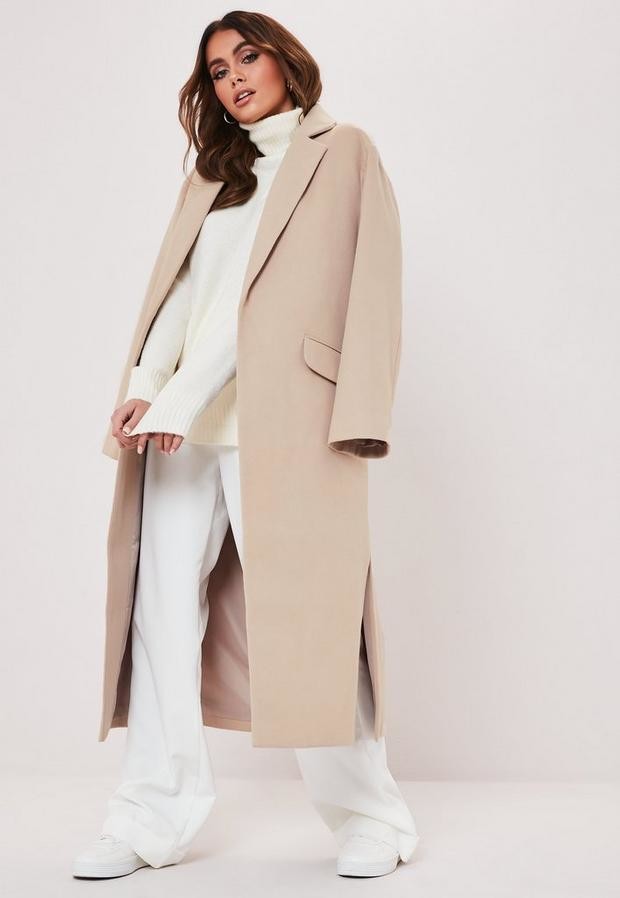 missguided beige coat