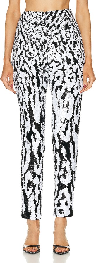 Ila Nas Zebra Sequin Trouser in Black,White